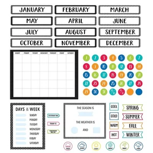 CTP Core Décor Calendar Set Bulletin Board, Classroom Calendar, 67-Piece Set ... - Picture 1 of 4