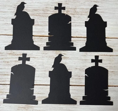 30 piezas recortes de lápida de papel espeluznante y aterrador decoración de mesa fiesta de Halloween Foto 1 de 2