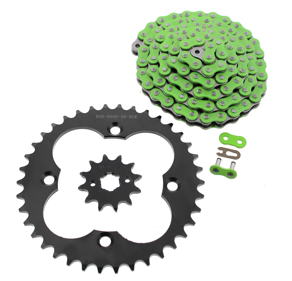 2008 Honda Sportrax 300 TRX300EX TRX 300EX зеленая цепь и черная звездочка 12/38 - Изображение 1 из 1