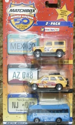 Matchbox Across America 50th Birthday Series 3 pk Mexico Arizona New Jersey NEW - Image 1 of 2