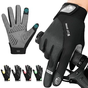 WEST BIKING Unisex Cycling Full Finger Gloves Bike Sports Touch Screen Gloves - Picture 1 of 61