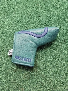 Pins And Aces Blade Putter Cover Green Blue Magnetic Closure - Picture 1 of 8