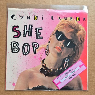 CYNDI LAUPER She Bop 45 7" Record Vinyl Records + Jukebox Strip Foto 1 de 4