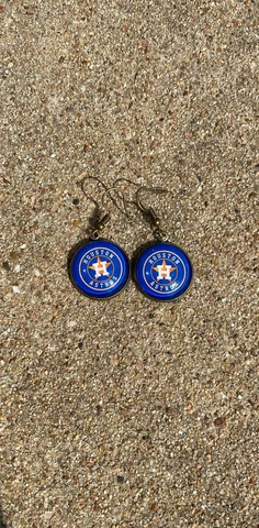 Houston Astros Blue Dangle Earrings Cover