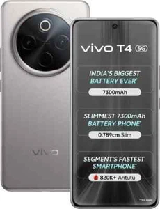 vivo T4 5G (Grey 128GB 8GB) Snapdragon 7s Gen 3 5G Processor Global Version. - Picture 1 of 6