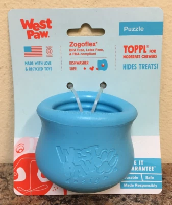 West Paw ZG083AQA Zogoflex Blue Toppl Small Puzzle Toy - Image 1 of 2