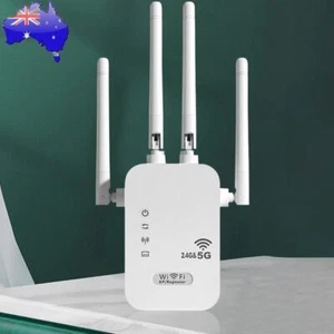 1200Mbps WiFi Extender with WAN/LAN Port Dual-Band 2.4GHz/5GHz WiFi Enhancer - Afbeelding 1 van 18