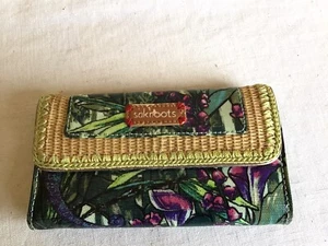 Womens Sakroots Peace Bamboo Floral Coated Canvas Trifold Card Slot Wallet - Picture 1 of 6