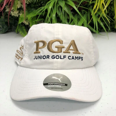 PGA Hat Cap Strap Back Mens White Golf Performance Adjustable Casual Norm New - Image 1 of 4