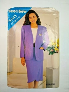 Butterick 5545 Ladies  Skirt Blazer Sewing Pattern Size 8-10 Cut & Counted  - Picture 1 of 4