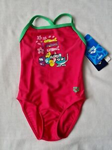 Arena Pink Swimsuit Baby Girls 2-3 Years One Piece Swimming Pool Water Splash