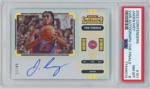 2022-23 Panini Contenders Jaden Ivey RC Finals Ticket Autograph #d 17/49 PSA 8