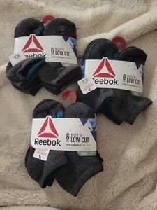 Reebok Boys Low Cut Socks 18 Pair Size Small 4-8 Black Moisture Control - Picture 1 of 1