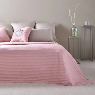 Sei Design ® Luxus Tagesdecke Living Trend - Wendedecke gesteppt - Rose Smoke - Bild 1 von 4