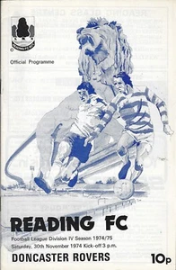 PROGRAMA DE FÚTBOL LECTURA V Doncaster Rovers 30 de noviembre de 1974 - Imagen 1 de 1