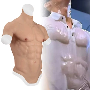 Crossdresser Silicone Muscle Suit Realistic Men Fake Chest Cosplay Fake Muscles - Picture 1 of 11