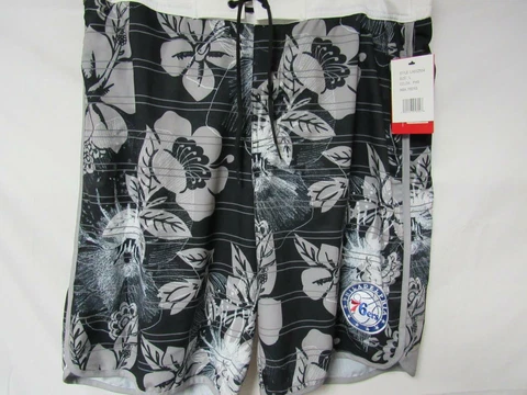 Philadelphia 76ers Mens Size Large Embroidered Swim Trunks Swimsuit C1 366 Cover