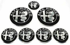 Kit loghi ALFA ROMEO 147 156 MITO GT Stemma Fregio Logo 8 pezzi - Imagen 1 de 2