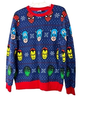 Marvel Vengadores Feo Navidad Suéter Vacaciones Iron Man Hulk Spiderman XL Foto 1 de 4
