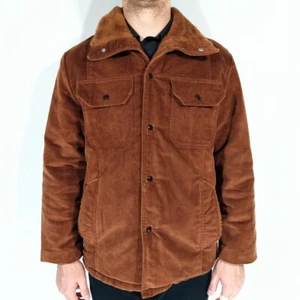 Vtg 1960s JCPenney Brown, Sherpa Lined, Corduroy Western Workwear Jacket. Sz L. - Picture 1 of 8