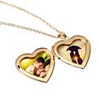 Gold Heart Photo Picture Frame Locket Pendant Chain Gift Jewely7 Necklace X5J3