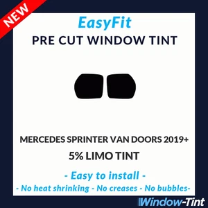 EasyFit Static Pre Cut Tint For Mercedes Sprinter Doors 2019+ - 5% Limo Rear - Picture 1 of 3