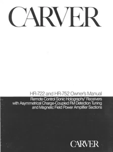 Carver HR-722 HR-752 Receiver Owners Manual - Picture 1 of 1