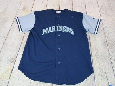 Camiseta deportiva de béisbol bordada azul gris de los Seattle Mariners de colección para hombre XL * Foto 1 de 4