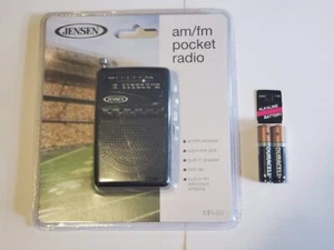 Jensen MR-80 AM/FM Pocket Radio Earphone Jack Brand NEW & Sealed - Picture 1 of 3
