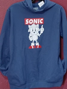 Sonic the Hedgehog Hoodie Blue Kids Size L Brand New Sega - Picture 1 of 5
