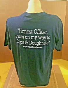 Cops & Donuts Bakery - "Honest, Officer" Clare MI SzXL Navy t-shirt & Brochures - Picture 1 of 7