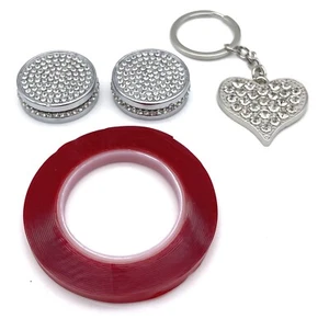 Honda Accord 2019-2021 Diamonds Volume Button Covers Stickers & Keychain Heart - Picture 1 of 5