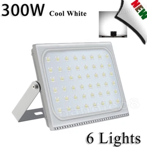 6X 300W LED Flood Light Outdoor Ultra thin Spotlight Landscape Garden Cool White - Picture 1 of 8