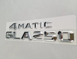 GLA250 + 4matic fit mercedes REAR TRUNK NAMEPLATE BADGE EMBLEMS NUMBERS letters  - Picture 1 of 3
