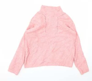 Papaya Womens Pink Collared Acrylic Blend Jumper Size S - Picture 1 of 12