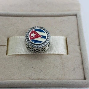 Pandora Bandera Cuba Exclusivo Dije de Cuentas S925 Plata con Caja - Imagen 1 de 4