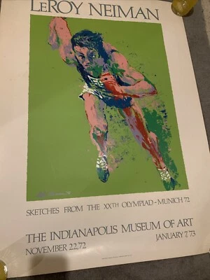 Leroy Neiman 1973 Exposition Poster Munich Olympics Indy Museum of Art - Image 1 of 4