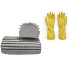 Damp Duster Sponge (2) W/Reusable Gloves(1 Pair)Blinds Car Vents Fans Trap Dust