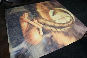 Mermaid Fantasy Shower Current or Banner - In Peaches and Gray Tones - Picture 1 of 6