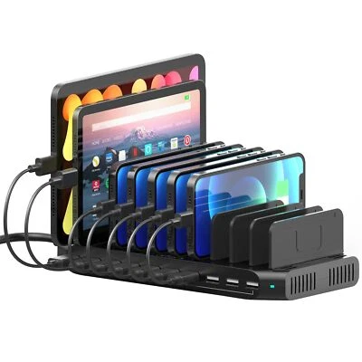 10 Port Multi-Ladestation 60W Ladestation für Mehrere Geräte USB Ladegerät fü... - Bild 1 von 4