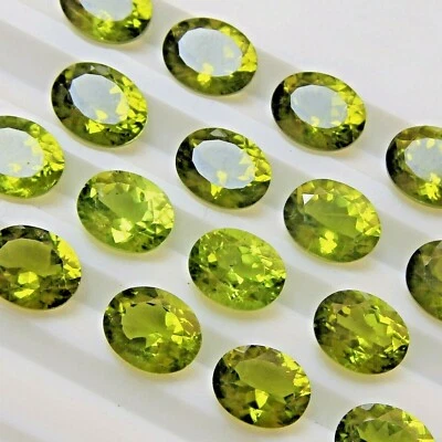 Großhandelsposten 10 x 8 mm Oval Facette AAA Natürlicher Peridot Lose Kalibri... - Bild 1 von 4