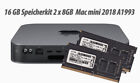 16GB 2x8GB  DDR4 SO-DIMM PC4-21300 2666 MHz Speicherkit Mac mini 2018 A1993