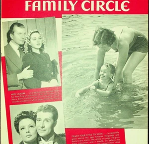 Family Circle August 6  1943 Hedy Lamarr Gene Tierney Heaven Can Wait - Picture 1 of 3