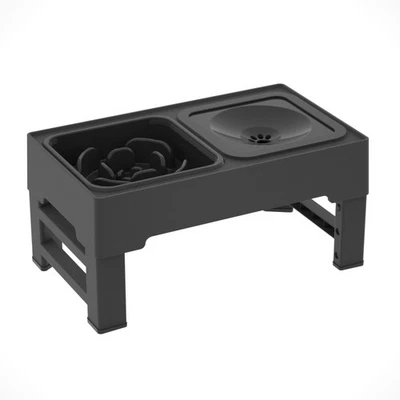 GARVEE Platos de alimentación de comida y agua dobles elevados ajustables para perros Foto 1 de 4