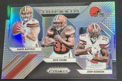 Baker Mayfield Nick Chubb Josh Gordon 2018 Prizm Rookie Trifecta Silver Browns - Image 1 of 2