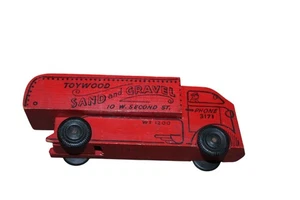 Vintage Wooden Toy Truck Toywood Sand & Gravel Advertising Truck 1945 - Picture 1 of 5
