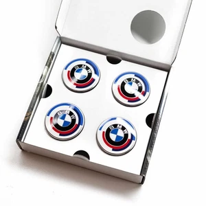 BMW Genuine 50th Anniversary Edition Floating Wheel Centre Caps - 56mm Set of 4 - Picture 1 of 8