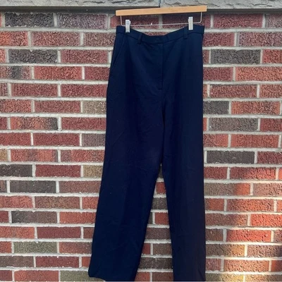 Dialogue Navy Blue High Rise Straight Leg Dress Pants Trousers - Image 1 of 3