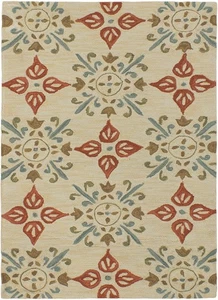 Traditional Hooked Oriental Carpet 3'6" x 5'6" Area Rug In Cream - Picture 1 of 2