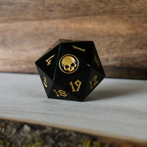 D20 Spindown Dadi in Metallo MTG-Swamp Mana - Foto 1 di 1